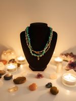Turquoise Chip Beaded Necklace, Summer Jewellery Trend