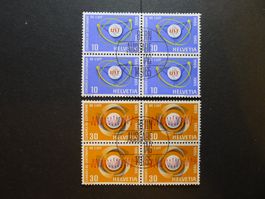 1965 Nr. 436 + 437 im 4er Block mit ET-Stempel