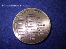 Morsecode Münze Maxiversion Bronze