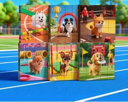 Puzzle-Magnetisch-Hund- 6 Puzzles in einem Block-kognitiv
