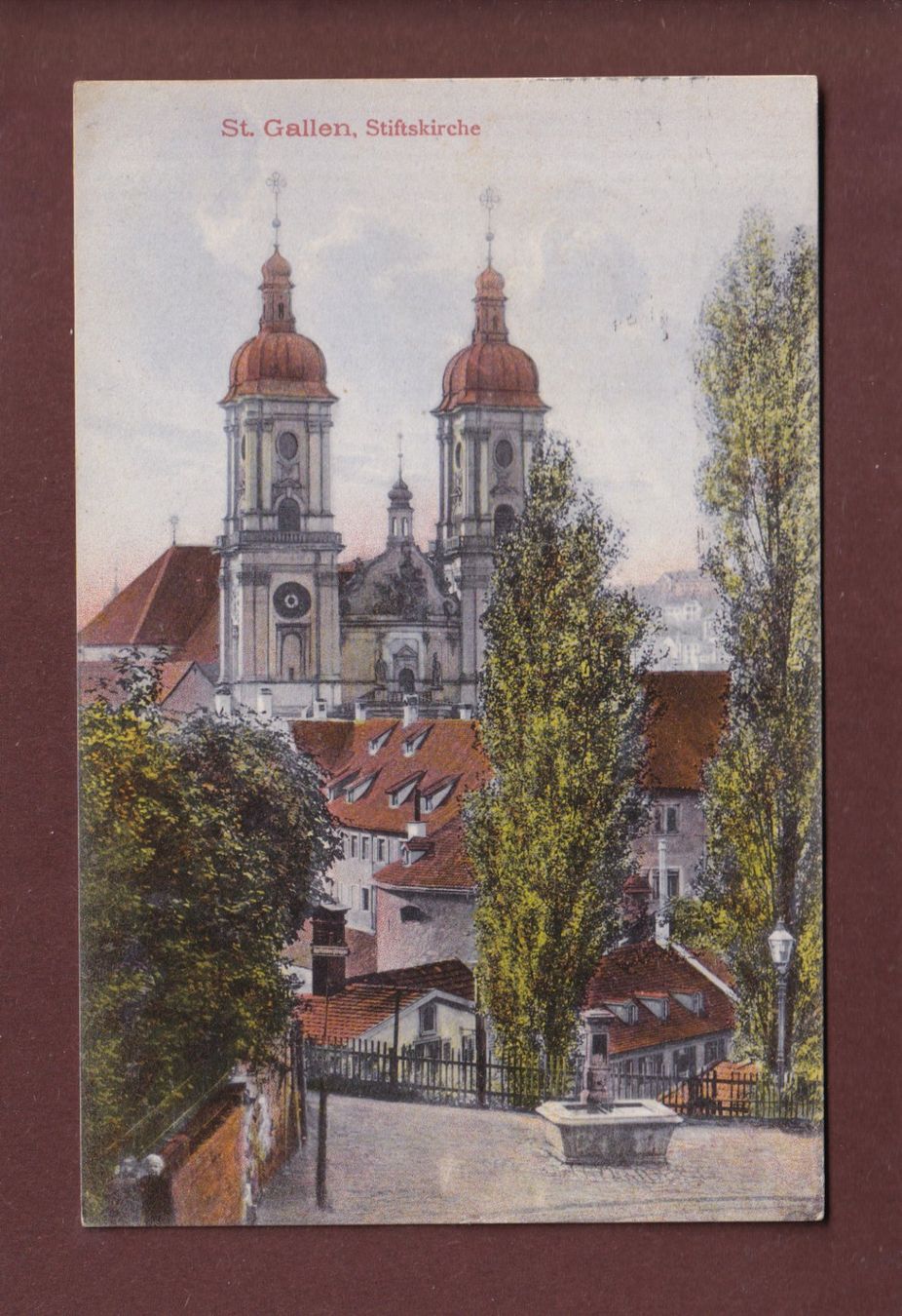 Cartoline postali: ST. GALLEN - Stiftskirche - 1916 – Usato da Pully venduto da nicecards