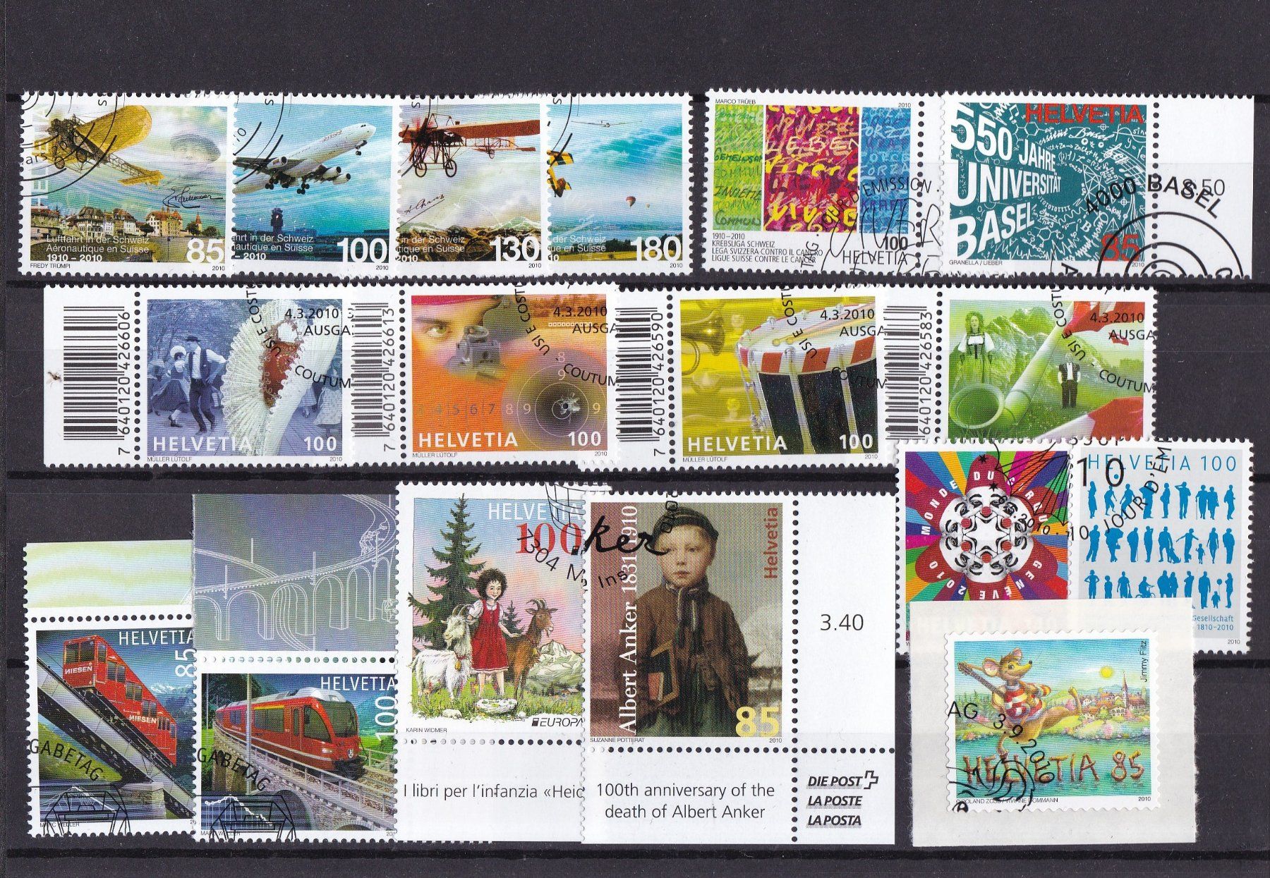 Tutti i francobolli: CH Briefmarken Lot 2010 & 2011, ET – Usato da Münchwilen AG venduto da Nesar 1