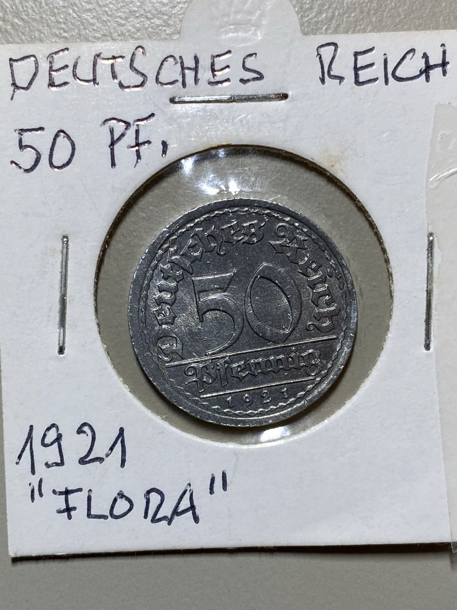 Tutti le monete: Deutsches Reich - 50 Pfennig - 1921 – Usato da Payerne venduto da Mike1682