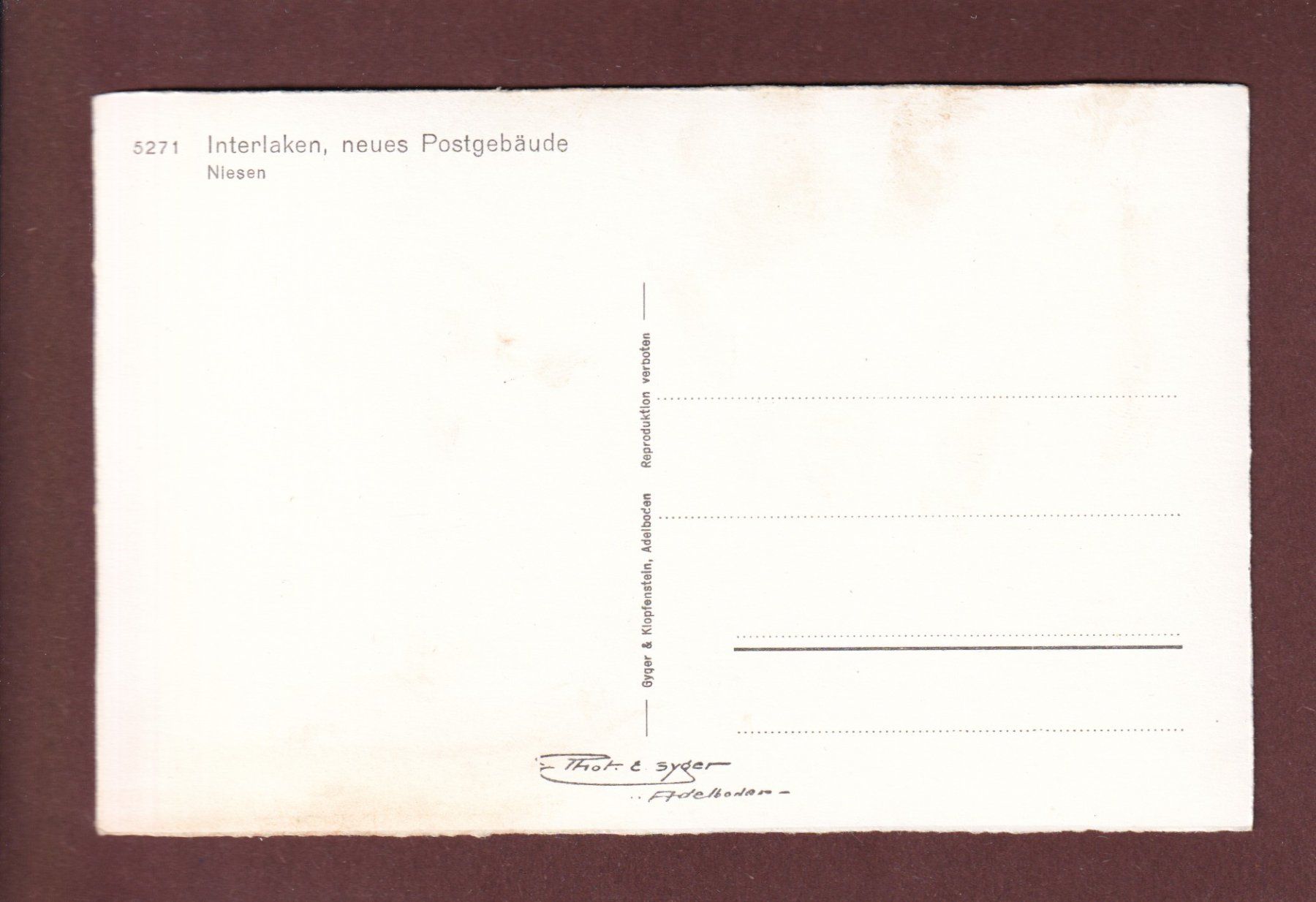 Cartoline postali: INTERLAKEN - Neues Postgebäude – Usato da Pully venduto da nicecards-shop 1