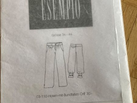 ESEMPIO Schnittmuster Hose mit Bundfalten, Gr. 34-44