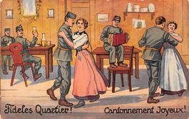 Fideles Quartier! Thun-Kaserne Eidg. Militärschulen gel 1915