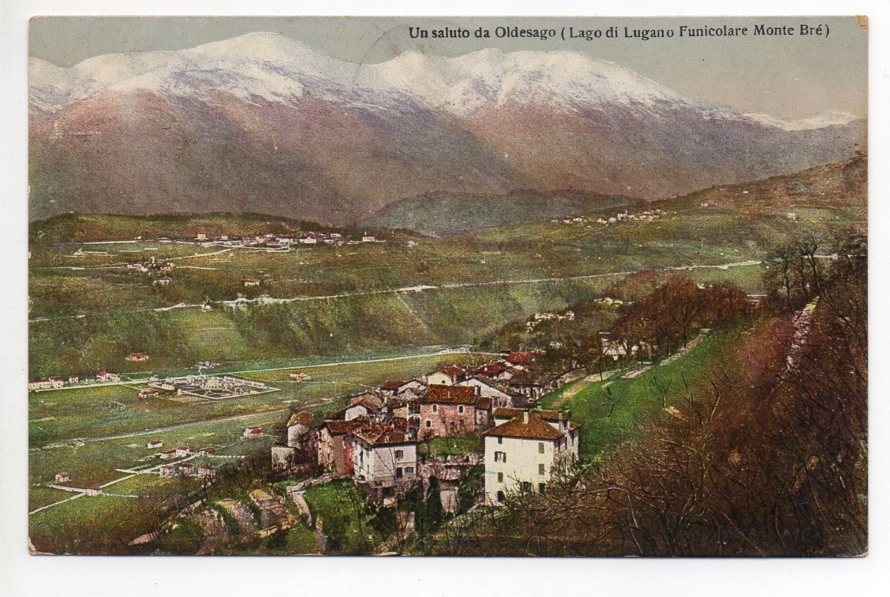 Cartoline postali: Un saluto da OLDESAGO Funicolare Mt. Bré – Usato da Jona venduto da philajona