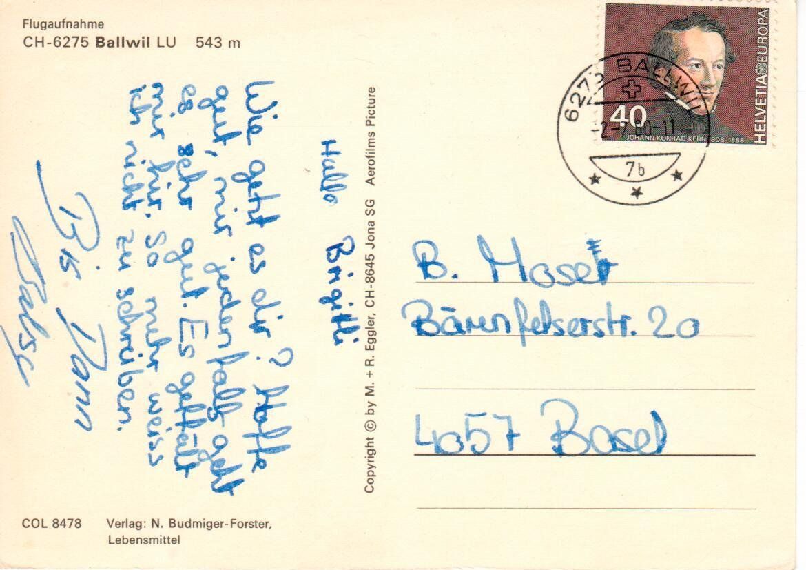 Cartoline postali: Flugaufnahme Ballwil – Usato da Wolhusen venduto da Curver9 1