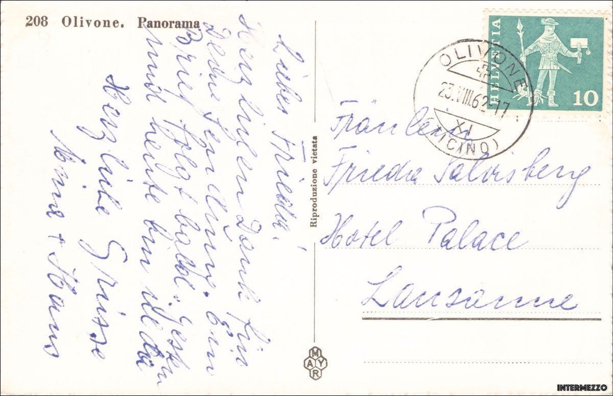 Cartoline postali: Olivone // Panorama 1962 – Usato da Basel venduto da intermezzo12 1