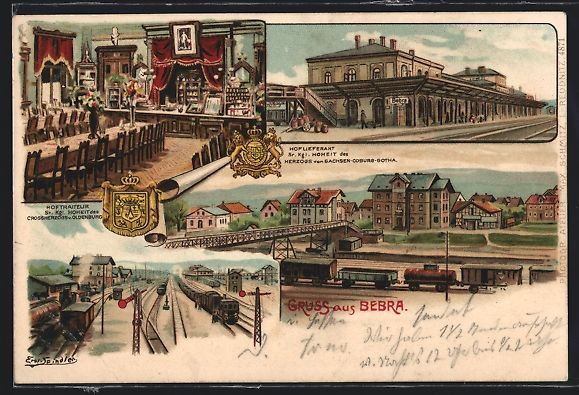 Cartes postales: Erwin Spindler: Bebra, Bahnhof, 4 Ansich – D'occasion à Berlin par bartko-reher