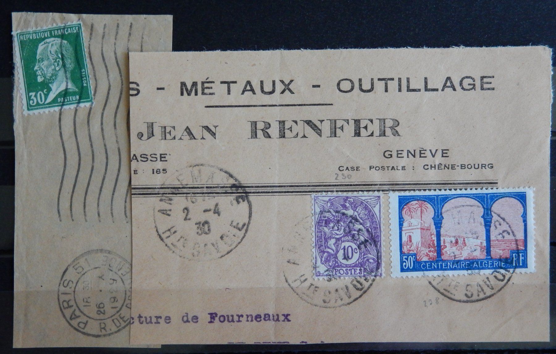 Tutti i francobolli: Frankreich schöne Briefausschnitte 1929/ – Usato da Zürich venduto da Muehlekauf