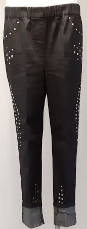 LAURA-KENT Damen Hose Mit Nieten Schwarz 44