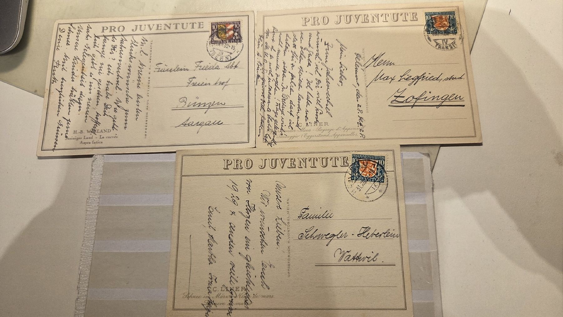 Tutti i francobolli: 1928/1939 3 Pro Juventute Karten – Usato da Arni AG venduto da Moth68