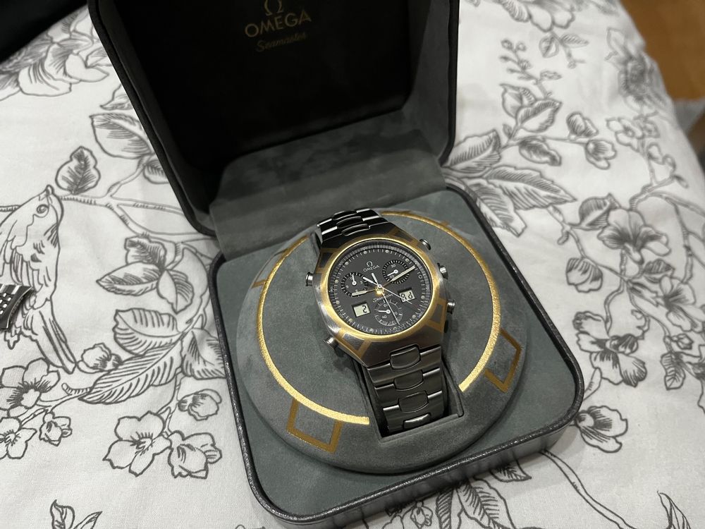 Omega Seamaster Polaris Chronograph 1/100 Quartz Titan/Gold (Gebraucht ...