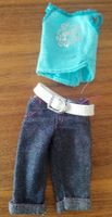 Barbie Dress Jeans Capri mit Gurt und türkis Oberteil