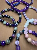 Assorted Gemstone Beaded Bracelets Set of 7 new