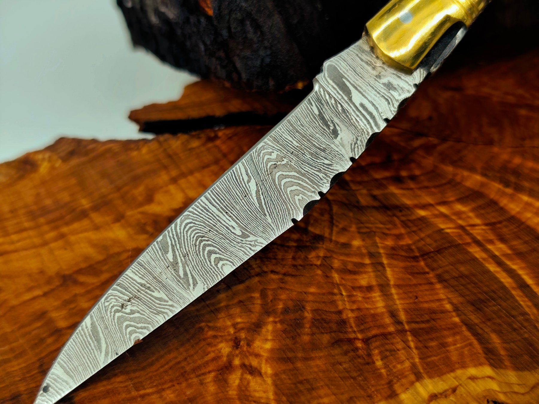 Accessori: Laguiole Damast Messer Klappmesser echtes Damastmesser – Nuovo e nell'imballaggio originale da Arlesheim venduto da Premius_1 3