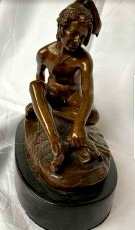Bronze Skulptur Francois Rude, Schildkrötenfänger, Barbedien (Gebraucht ...