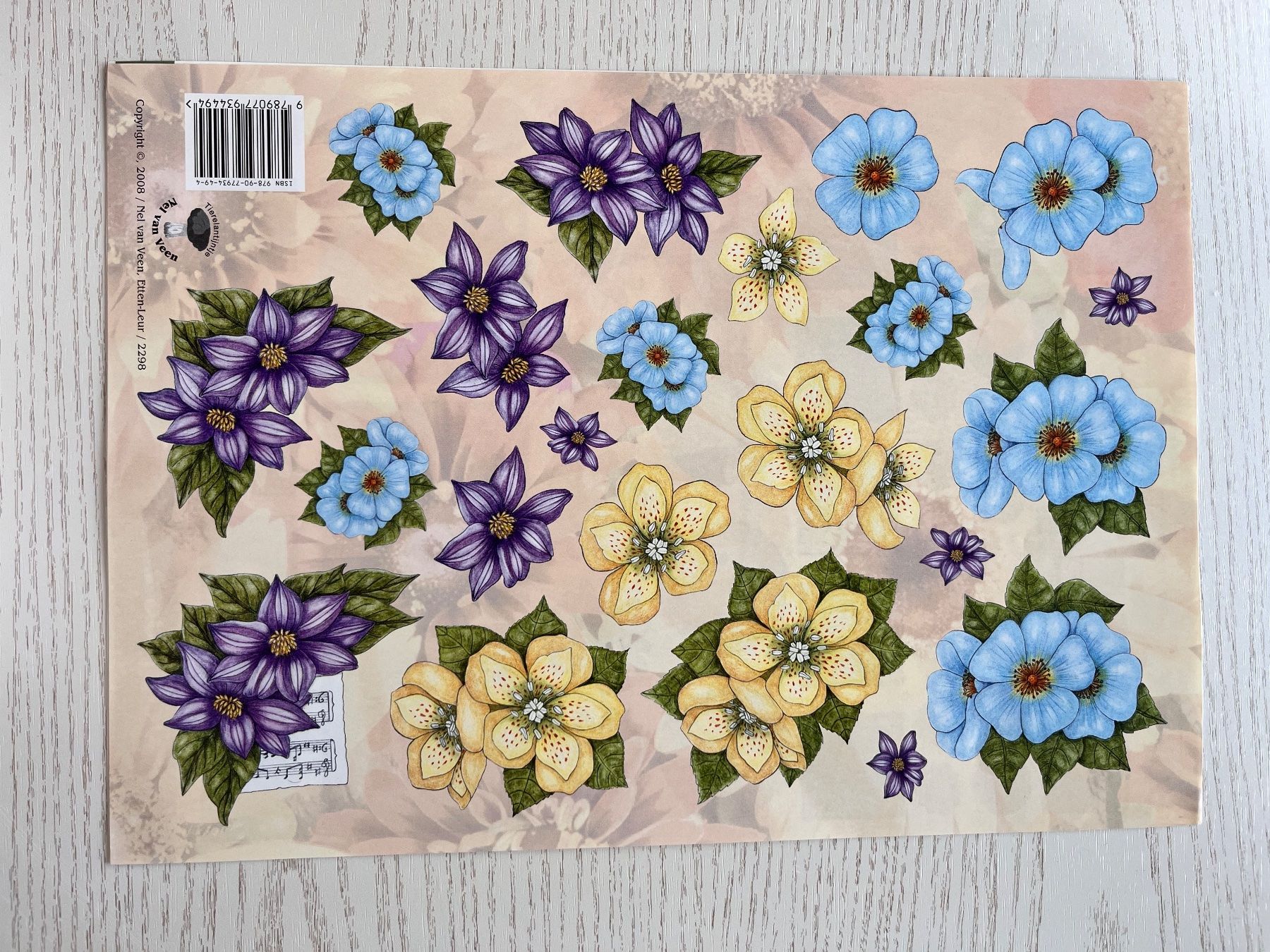 Kit bricolage: 1 Set Kartenbögen mit 10 Blumen Designs – Nuovo e nell'imballaggio originale da Büsserach venduto da bor_s88m 3