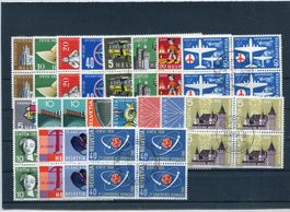 1955-58 div. Viererblöcke gestempelt