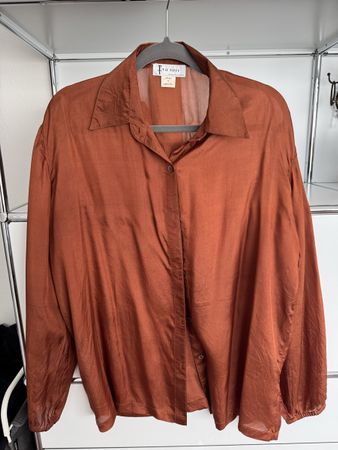 Bronzene Seidenbluse, neuwertig, Grösse L 🧡