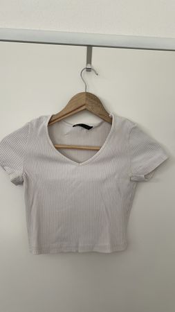 Weißes Rib Crop Top