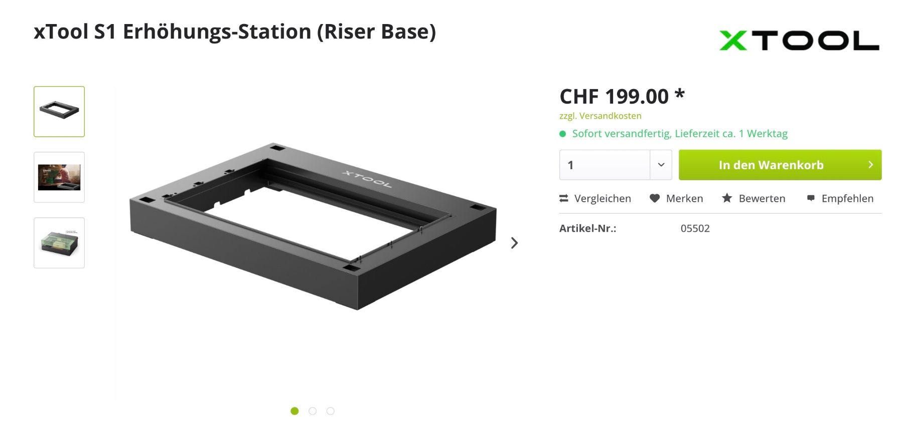 XTool Alle Maschinen: xTool S1 20w + 2W IR Modul Laserengraver – Gebraucht aus Wil SG von robsy11 1