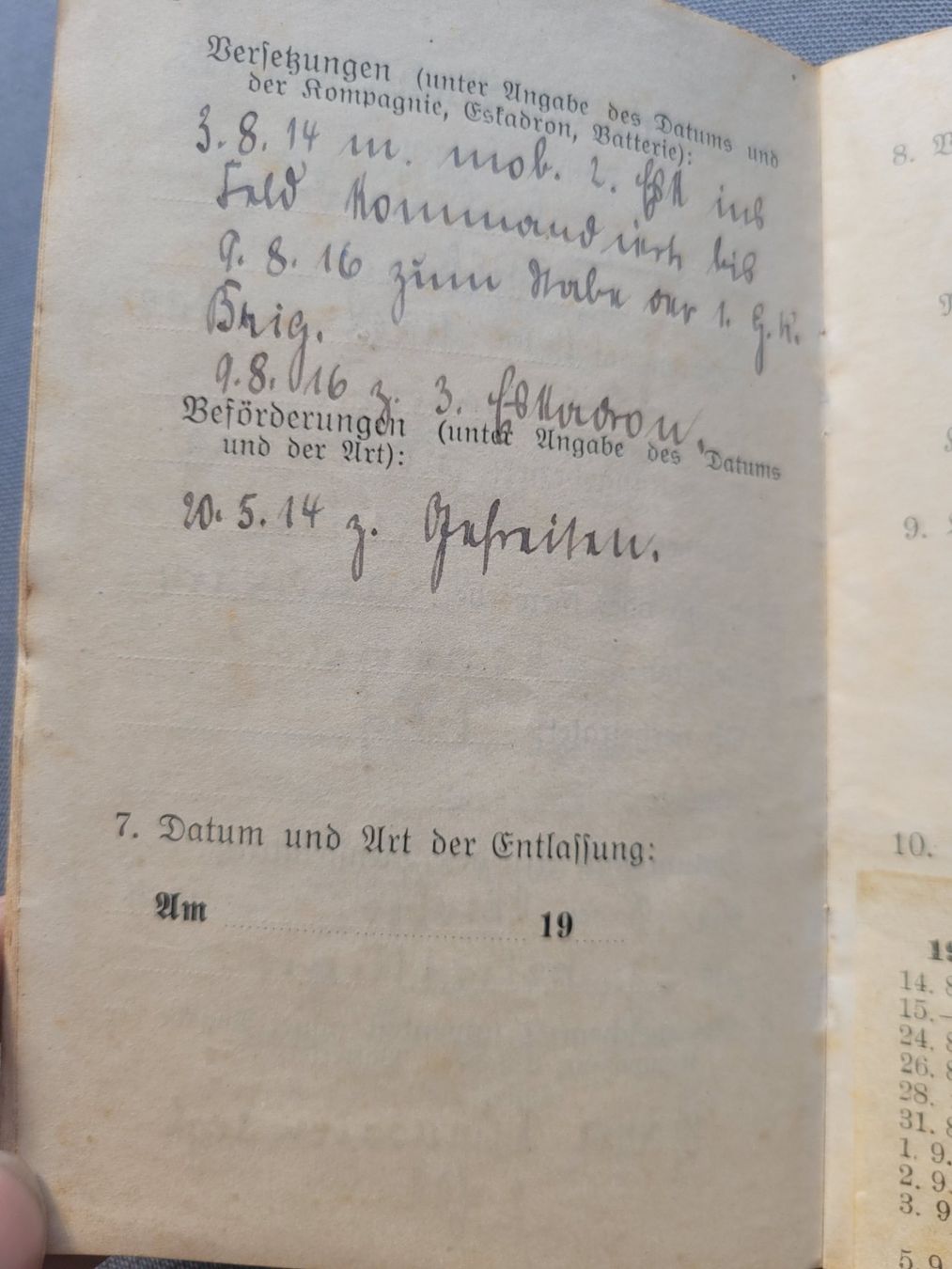 Uniformi: Deutsches Reich -WEHRPASS-EK1/EK2 Eintrag – Usato da Kriens venduto da KTP 3