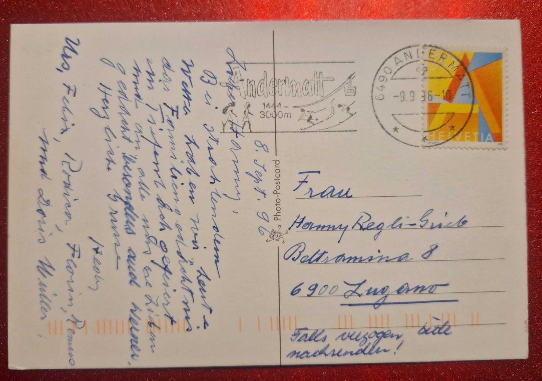Cartoline postali: Kapelle mit Bergpanorama 1996 Andermatt – Usato da Melchnau venduto da Arthurius 1