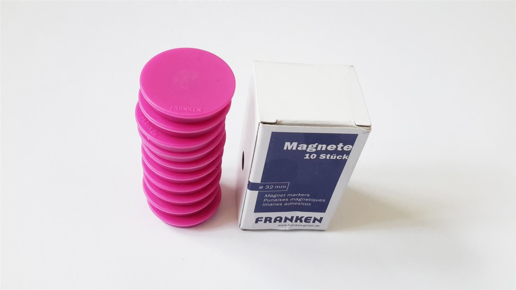 Magnete: Magnete 10 Stück, 32 mm, pink – Neu und originalverpackt aus St. Gallen von cointec 5