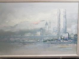 Ausdrucksvolles Ölgemälde Twin Towers