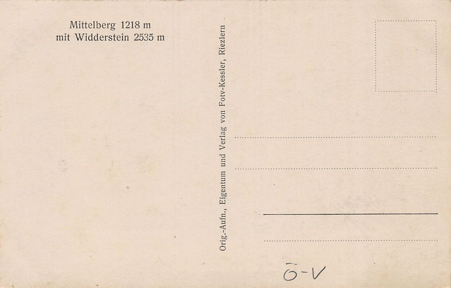 Cartoline postali: Mittelberg mit Widderstein, um 1935-40 – Usato da Frauenfeld venduto da POML 1