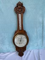 Baromètre ancien Harry Hall Londres bois sculpté 93cm