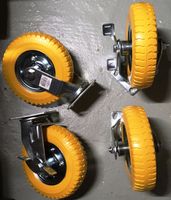 4er Set Deko-Lenkrollen Ø 10" / 3-4Zoll mit PU REIFEN