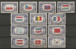 13 Timbres de 1943/44 ( United States )