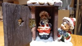 Lustige Weihnachtsdeko - Weihnachtsmann auf dem Plumpsklo