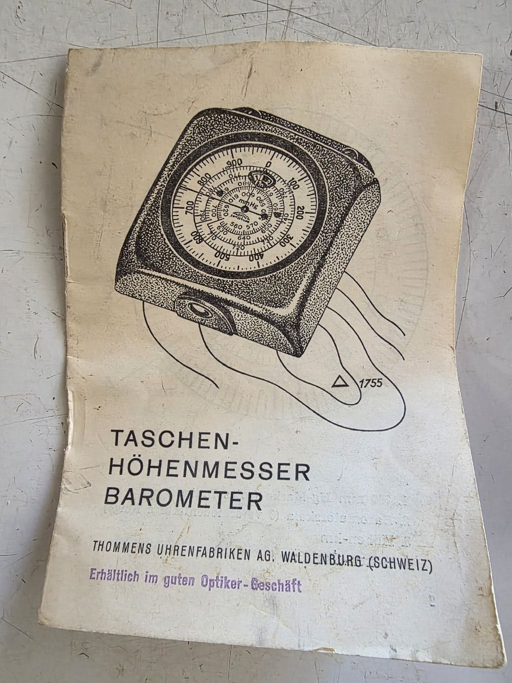 Altri elettrodomestici e apparecchi d’epoca: Taschen-Hoehenmesser Barometer Thommen 5000m – Usato da Wil SG venduto da Frank.Kunst-Uhren 2