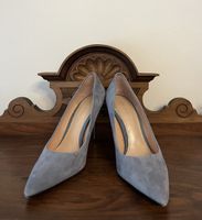 Stiletto Pumps ZARA GR: 37 hellblau Wildleder Absatz silbrig