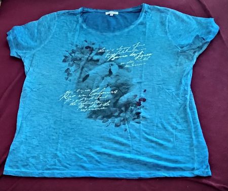 T-shirt Vogele bleu/T-Shirt Vogele blau