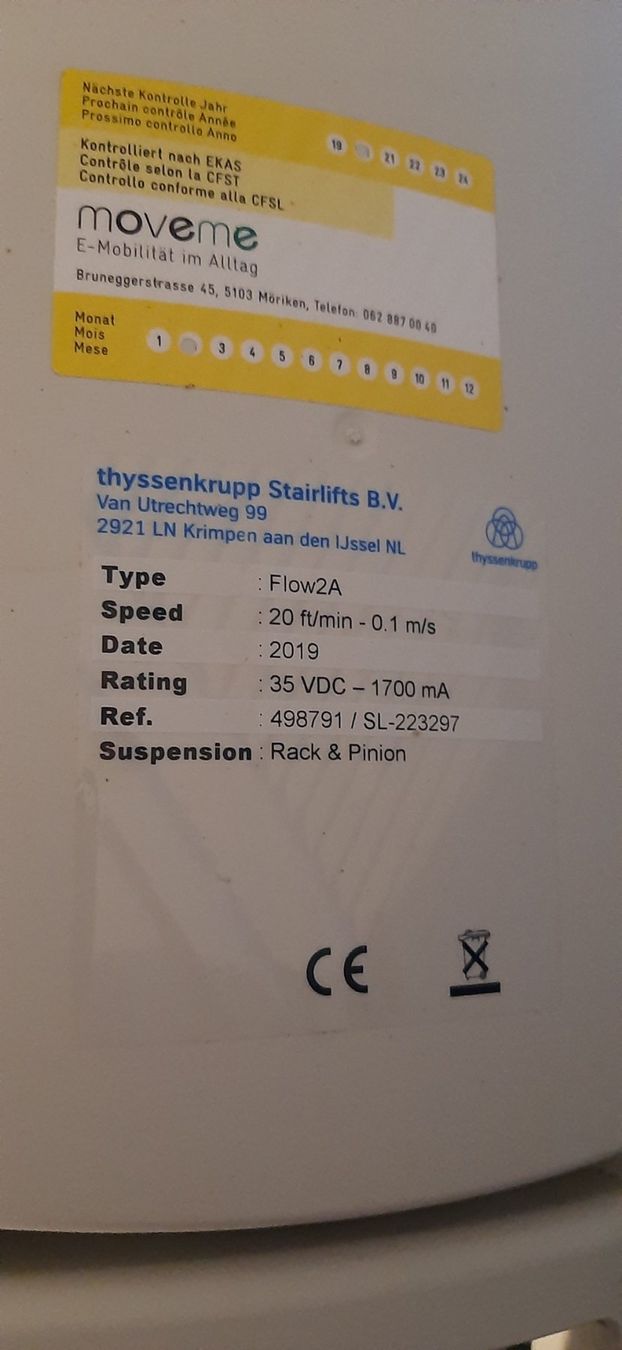 Scale: Treppenlift Flow2A Thyssenkrupp – Usato da wildhaus venduto da Rquattro 3