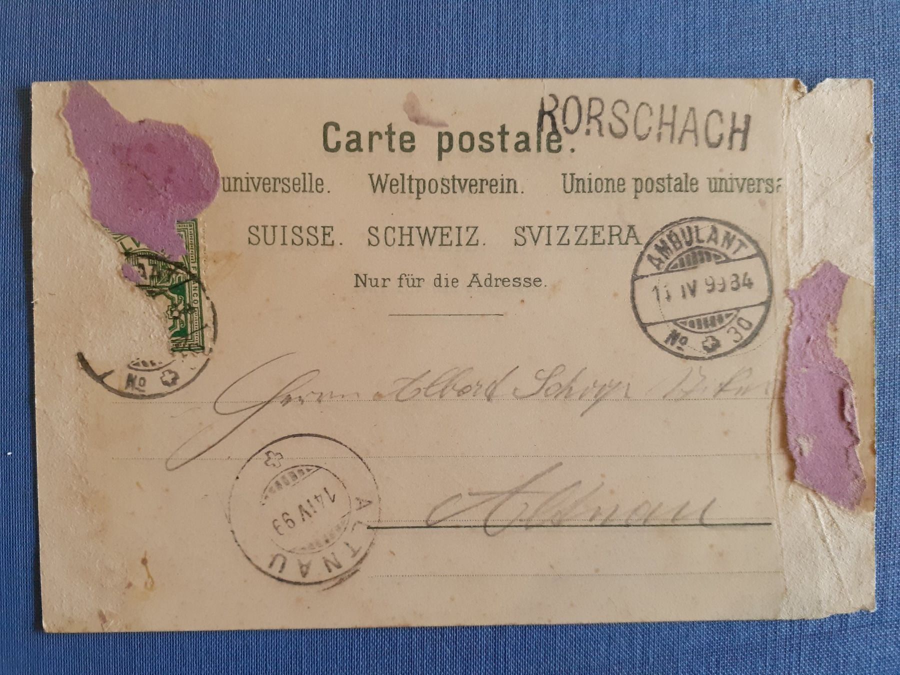 Cartoline postali: Rorschach AK – Usato da Bischofszell venduto da Joachim-115 1
