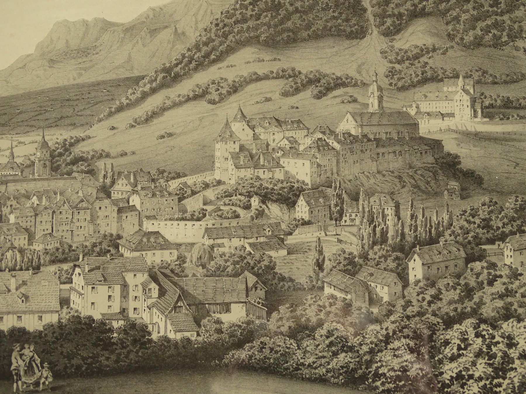 Stiche: CHUR, LITHOGRAPHIE VON DU MONCEL UM 1840 – Gebraucht aus Grüningen von Kartensammler 3