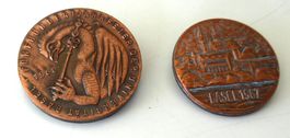 Basel 1967 mit Nadel Ø 3 cm K.;500 J.Universität 1960 Ø3,5cm