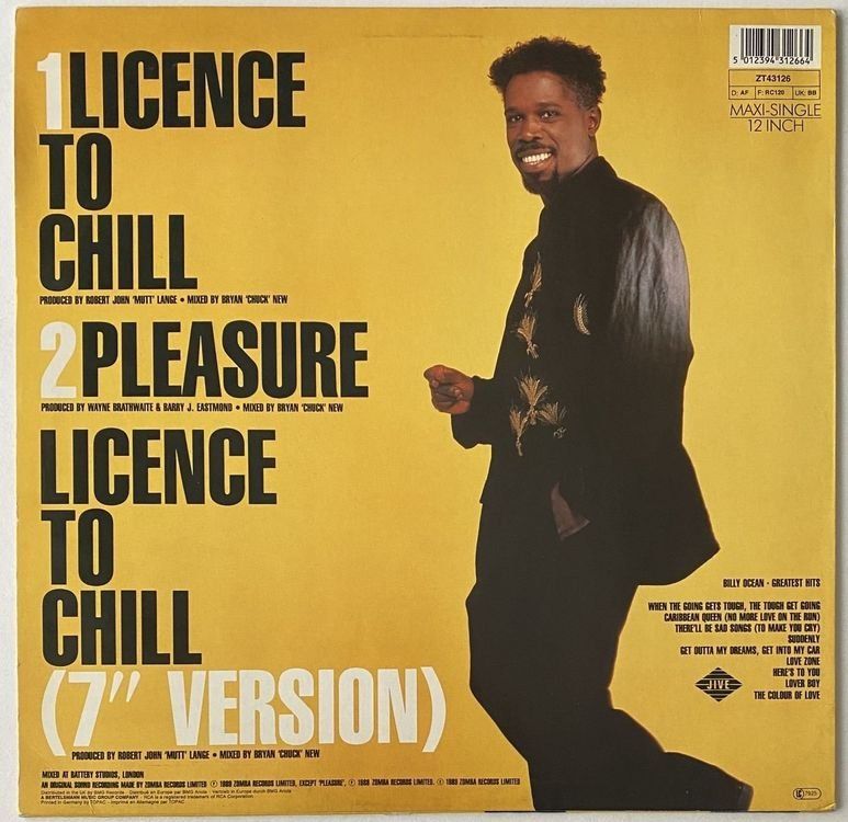 Dischi in vinile: Billy Ocean, Licence To Chill – Usato da Flums venduto da Empe1 1