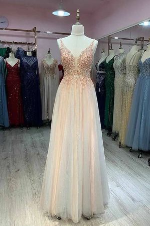 Abendkleid rosa/grau A-Linie Grösse xs/s neu