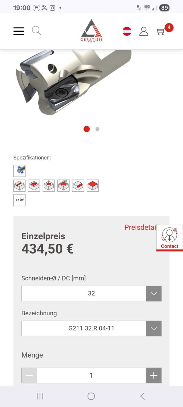 Tutti gli attrezzi: Ceratizit Messerköpfe D=32mm, D=18mm – Usato da Zihlschlacht venduto da Fan2002 3