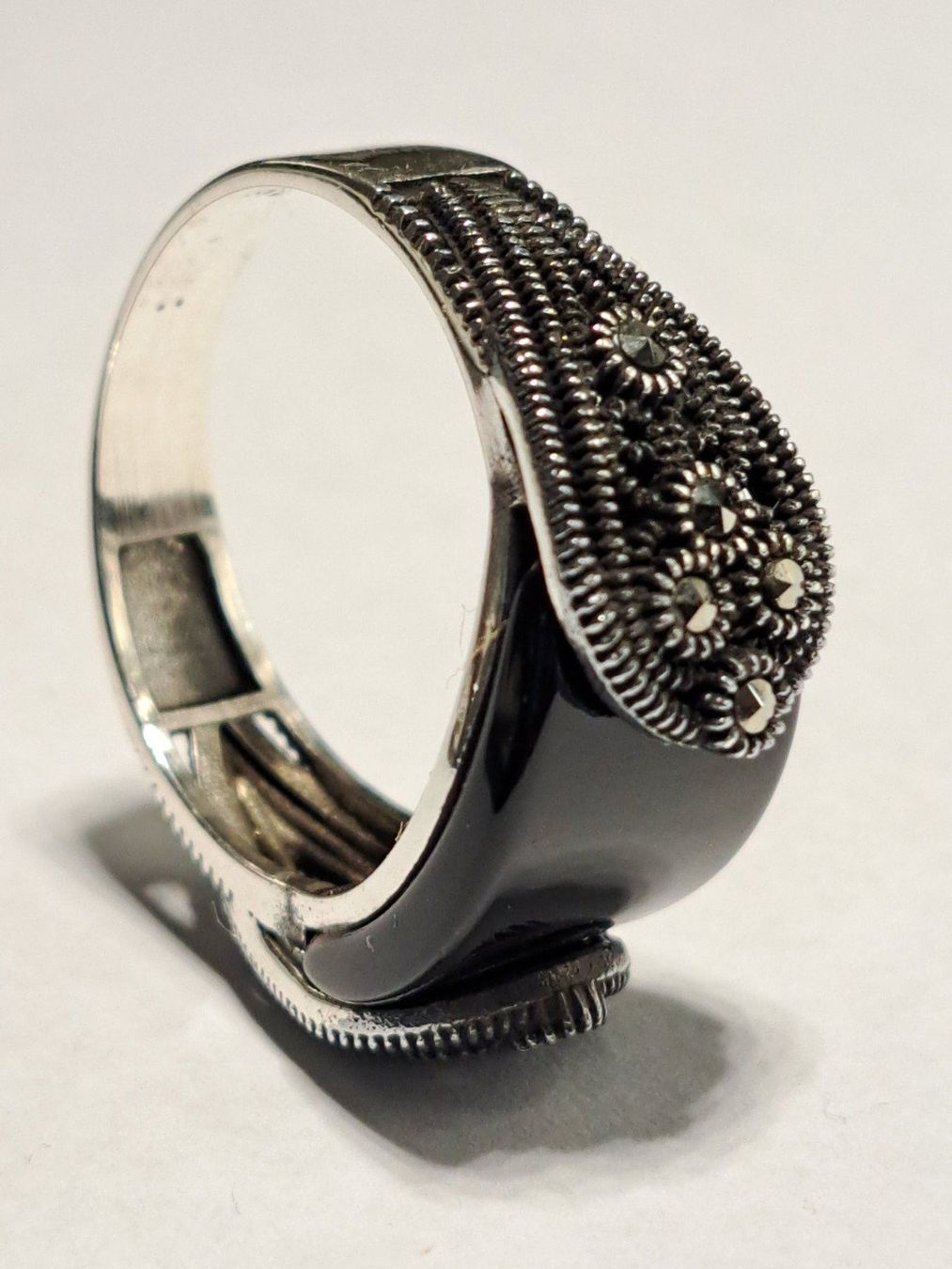 Ringe: 0038 - Bague en argent, Onyx, taille 61 – Neu und originalverpackt aus Neuchâtel von NIDAVELIR 2