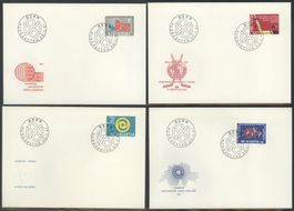 1961, FDC, Werbe- ud Gedenkmarken (Nr. 375–378)