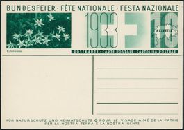 1933 - Pro Patria - Bundesfeierkarte - ungebraucht *