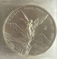 Silbermuenze Libertad 5 Onzas Plata Pura 1996